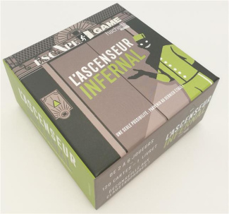 Escape game l'ascenseur infernal. Contient : 120 cartes et 1 livret