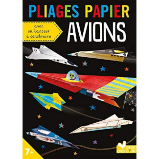 Pliages papier Avions. Avec 20 feuilles, 1 livret et 1 lanceur à construire