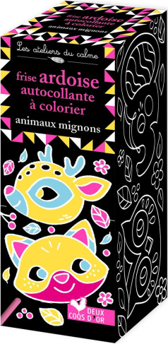 Frise ardoise autocollante à colorier animaux mignons