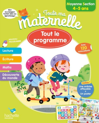 Tout le programme Moyenne section. Avec 120 autocollants, une ardoise effaçable et un poster