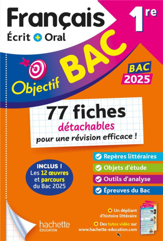 Français écrit   oral 1re. 77 fiches détachables, Edition 2025