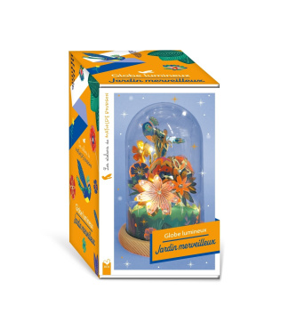 Globe lumineux Jardin merveilleux. Coffret avec 1 globe, des strass, 2 planches fluo, 1 guirlande lu