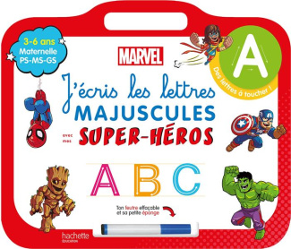 J'écris les lettres majuscules avec mes super-héros. Maternelle PS-MS-GS. Avec un feutre effaçable e