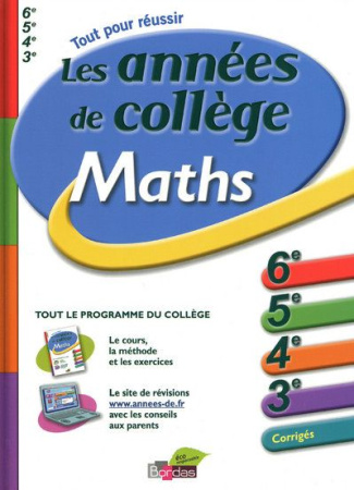 Maths. Les années de collège