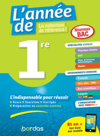 L'année de 1re. Spécialités sciences