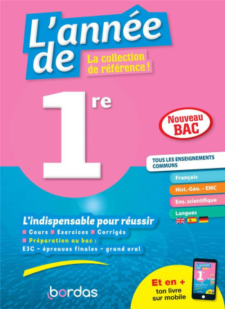 Mon année de 1re - Enseignements communs