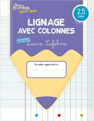 CAHIERS BORDAS POUR TOUS - LIGNAGE AVEC COLONNES 2,5MM - 2024 - CAHIER - ELEVE