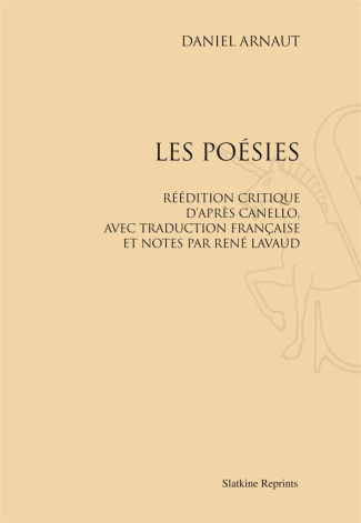 LES POESIES. REEDITION CRITIQUE D'APRES CANELLO, AVEC TRADUCTION FRANCAISE ET NOTES. (1910)
