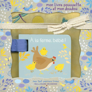 Coffret Mon livre poussette et mon doudou. A la ferme, bébé !