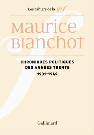 Chroniques politiques des années trente (1931-1940)