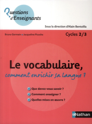 Le vocabulaire, comment enrichir sa langue ? Cycles 2/3