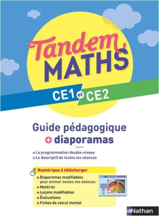 Maths CE1 et CE2 Tandem. Guide pédagogique   diaporamas, Edition 2023
