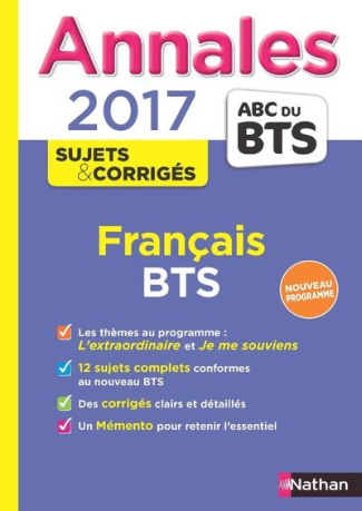 Annales Français BTS Tertiaires et industriels. Edition 2017
