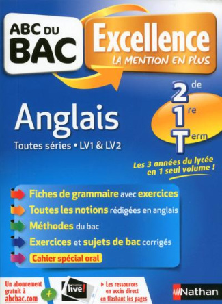 Anglais Toutes séries LV1 & LV2 2de, 1re, Tle