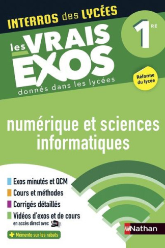 Numérique et sciences informatiques 1re. Edition 2019