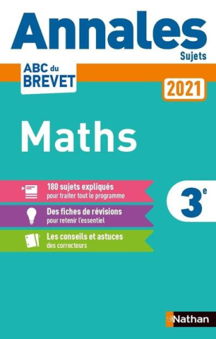 Maths 3e. Sujets, Edition 2021