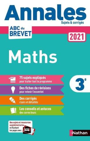 Mathématiques 3e. Sujets & corrigés, Edition 2021
