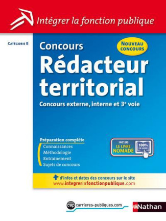 Rédacteur territorial. Concours catégorie B (concours externe, interne et 3e concours)
