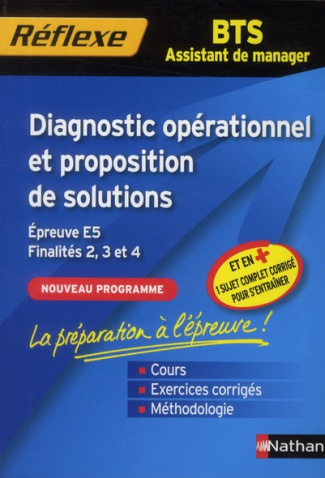 Diagnostic opérationnel proposition de solutions BTS Assistant de manager. Epreuve E5 Finalités 2, 3