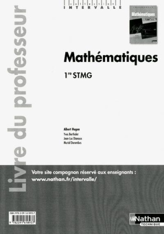 Mathématiques 1re STMG. Livre du professeur