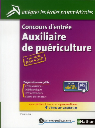 Concours d'entrée Auxiliaire de puériculture. Epreuves écrites et orale