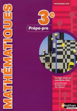 Mathématiques 3e prépa-pro. Programme 2012