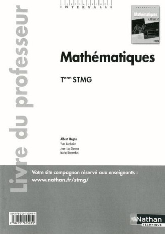Mathématiques Tle STMG. Livre du professeur