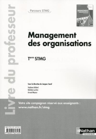 Management des organisations Tle STMG. Livre du professeur