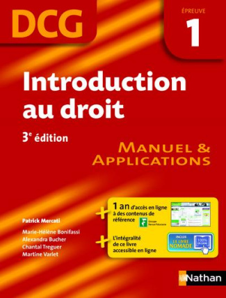 Introduction au droit DCG 1. Manuel & applications, 3e édition