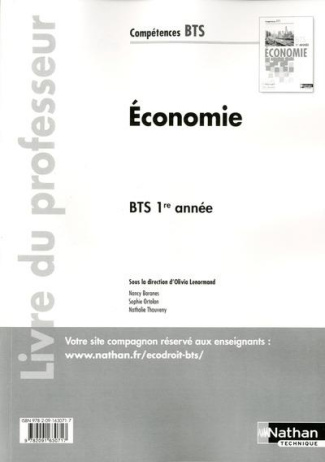 Economie BTS 1re année. Livre du professeur