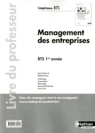 Management des entreprises BTS 1re année. Livre du professeur