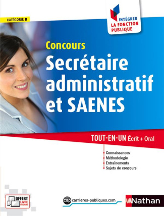 Concours secrétaire administratif et SAENES, catégorie B numéro 1. Edition 2016