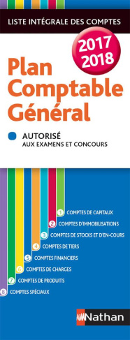Plan comptable général. Liste intégrale des comptes, Edition 2017-2018