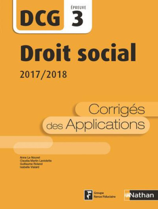 Droit social DCG 3. Corrigés des applications, Edition 2017-2018