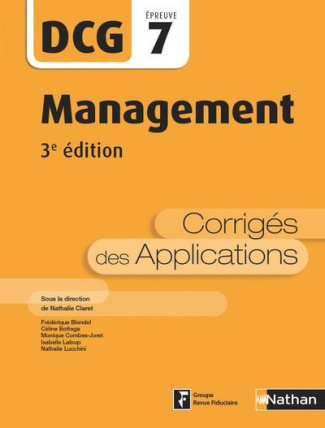 Management DCG 7. Corrigés des applications, 3e édition