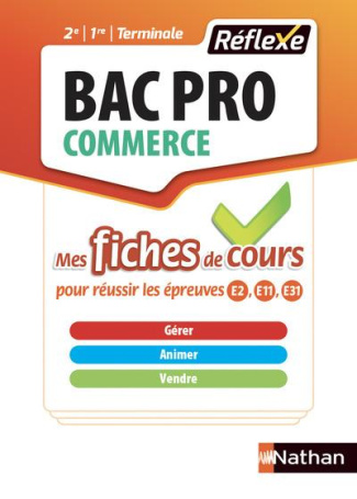 Gérer animer vendre Bac Pro Commerce. Tout le cours en fiches, Edition 2018