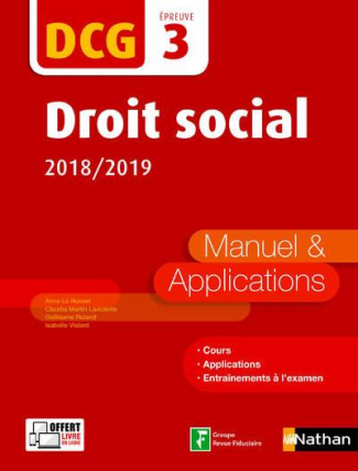 Droit social DCG 3. Manuel & applications, Edition 2018-2019