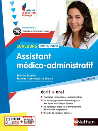 Assistant médico-administratif. Concours catégorie B, Edition 2019-2020