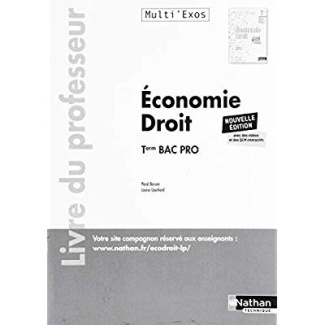 Economie - Droit Tle Bac Pro. Livre du professeur, Edition 2019