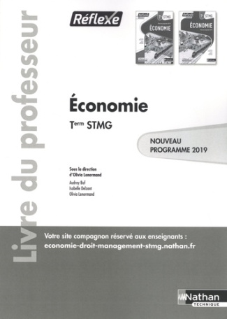 Economie Tle STMG Réflexe. Livre du professeur, Edition 2020