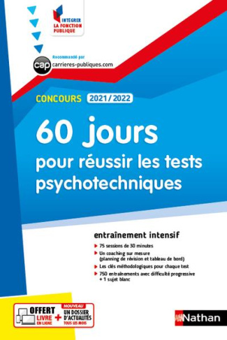 60 jours pour réussir les tests psychotechniques. Catégories B et C, Edition 2021-2022
