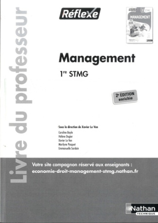 Management 1re STMG. Livre du professeur, Edition 2021