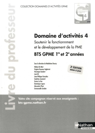 Domaine d'activités 4 - Soutenir le fonctionnement et le développement de la PME BTS GPME 1re et 2e