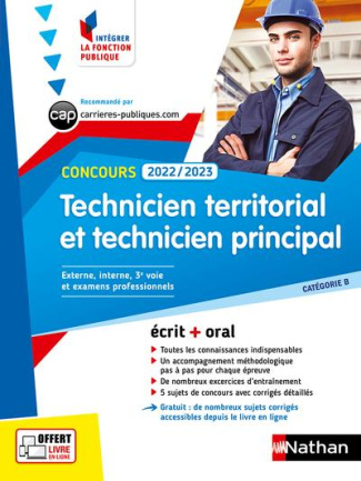 Concours Technicien territorial et technicien principal externe, interne et 3e voie, examens profess
