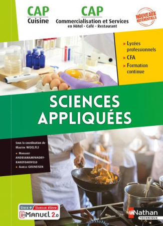 Sciences appliquées CAP. Edition 2021