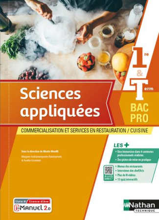 Sciences appliquées 1re et Term Bac Pro. Commercialisation et services en restauration/cuisine