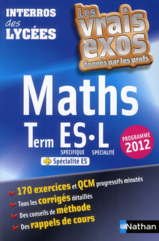 Maths Tle ES-L   spécialité ES. Programme 2012