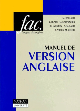 MANUEL DE VERSION ANGLAISE
