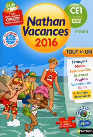 Nathan vacances du CE1 vers le CE2 7/8 ans. Edition 2016