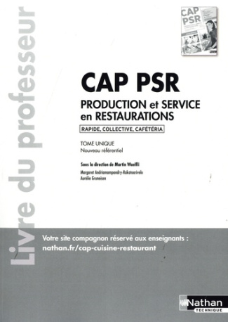 CAP Production et service en restaurations (rapide, collective, cafétéria). Livre du professeur, Edi